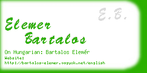 elemer bartalos business card