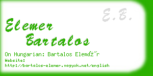 elemer bartalos business card